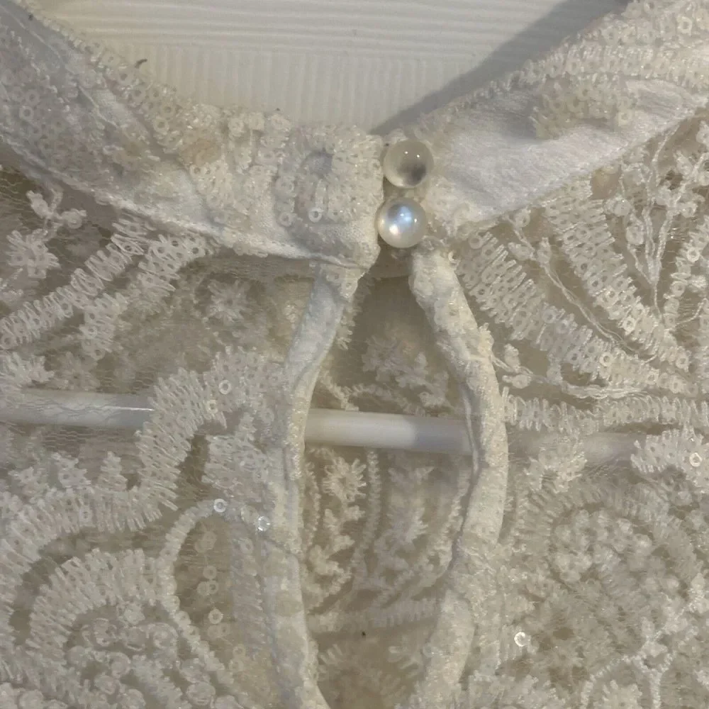 NWT Alter'd State Ivory Sequin Lace Boho Dress Size M‎ $89.95